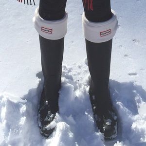 Hunter Tall Rain Boots Matte Black - Size 8